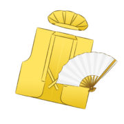 黄色 ちゃんちゃんこ フリー素材 米寿、88歳誕生日